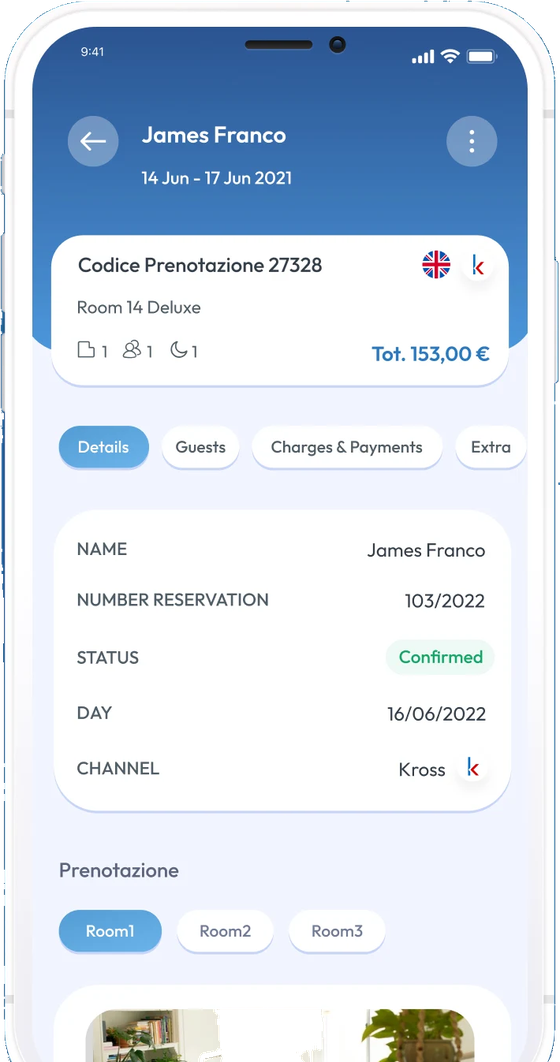 Detalle de una reserva en la app